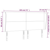 Produktbild för Sänggavel med kanter rosa 183x23x118/128 cm sammet