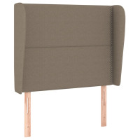 Produktbild för Sänggavel med kanter taupe 103x23x118/128 cm tyg