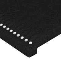 Produktbild för Sänggavel med kanter svart 163x23x118/128 cm tyg