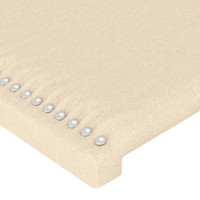 Produktbild för Sänggavel med kanter gräddvit 183x23x118/128 cm tyg
