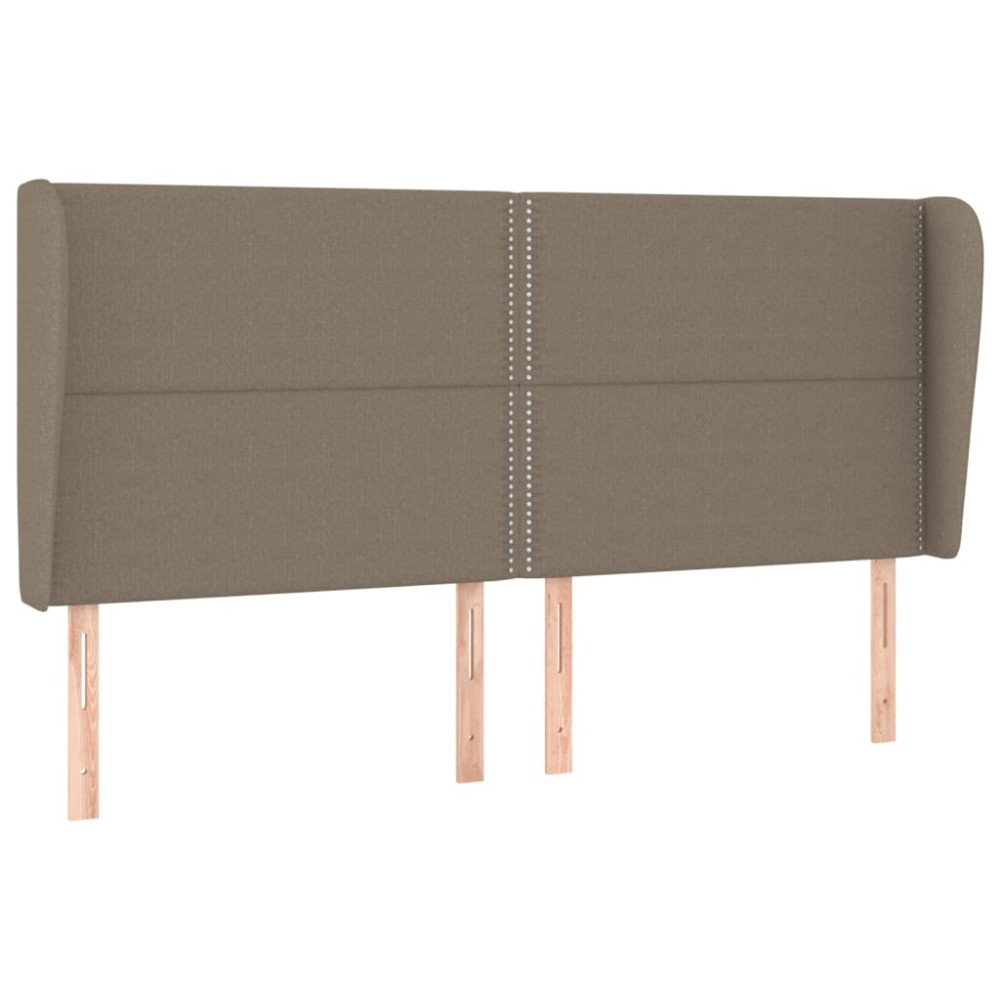 Produktbild för Sänggavel med kanter taupe 203x23x118/128 cm tyg