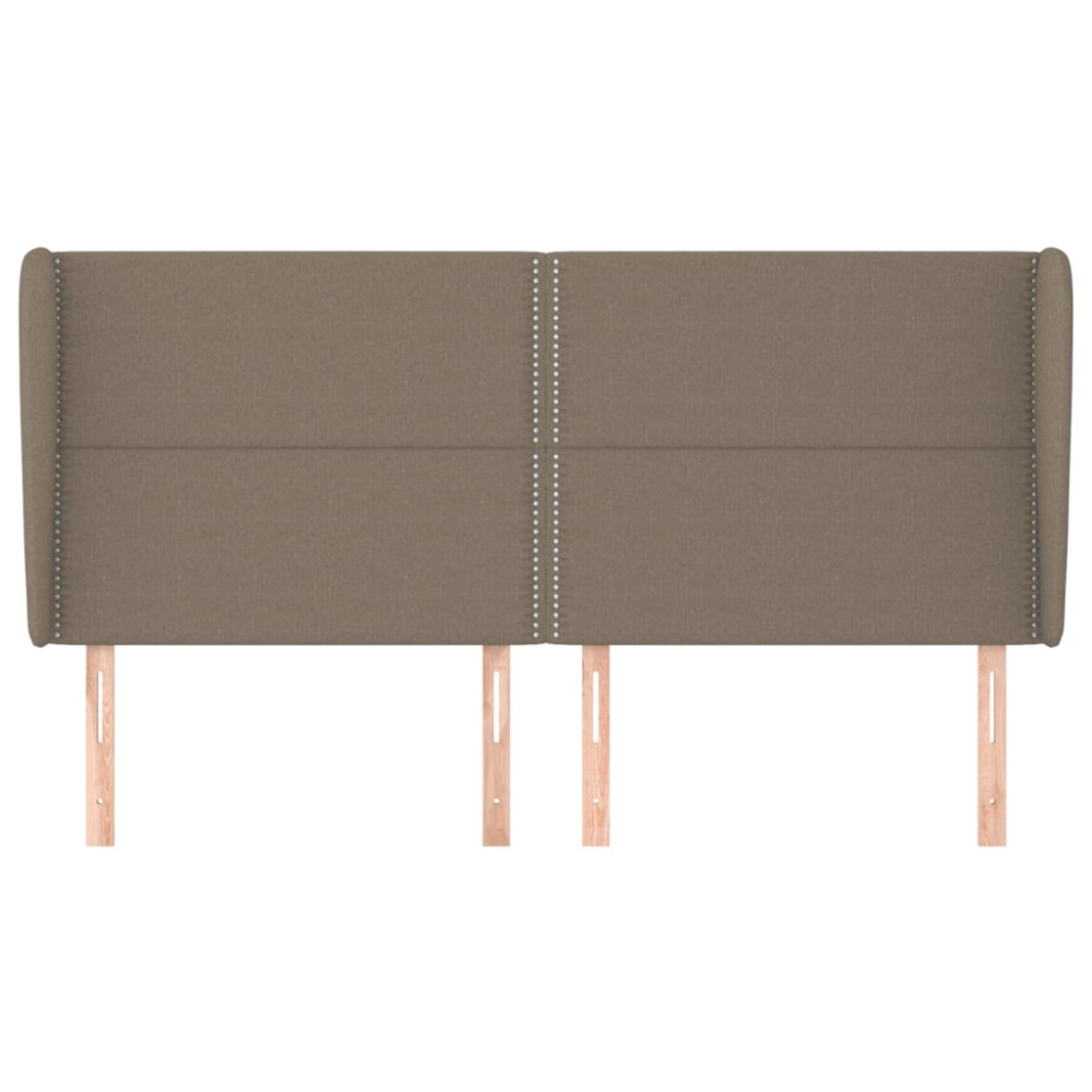 Produktbild för Sänggavel med kanter taupe 203x23x118/128 cm tyg