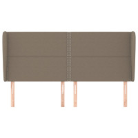 Produktbild för Sänggavel med kanter taupe 203x23x118/128 cm tyg