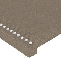 Produktbild för Sänggavel med kanter taupe 203x23x118/128 cm tyg