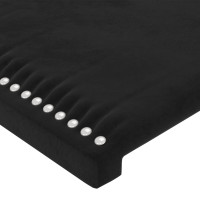 Produktbild för Sänggavel med kanter svart 103x23x118/128 cm sammet