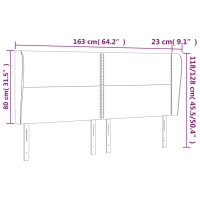 Produktbild för Sänggavel med kanter mörkgrå 163x23x118/128 cm sammet