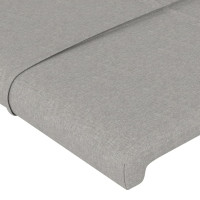 Produktbild för Sänggavel med kanter ljusgrå 147x23x118/128 cm tyg