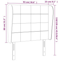 Produktbild för Sänggavel med kanter rosa 93x23x118/128 cm sammet