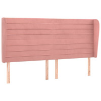 Produktbild för Sänggavel med kanter rosa 203x23x118/128 cm sammet