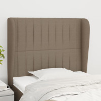 Produktbild för Sänggavel med kanter taupe 83x23x118/128 cm tyg