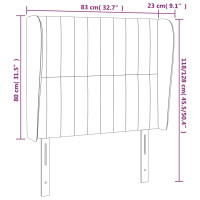 Produktbild för Sänggavel med kanter gräddvit 83x23x118/128 cm tyg