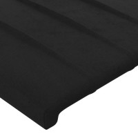 Produktbild för Sänggavel med kanter svart 83x23x118/128 cm sammet