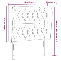 Produktbild för Sänggavel med kanter mörkblå 93x23x118/128 cm sammet