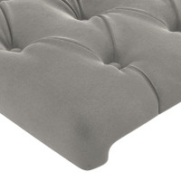 Produktbild för Sänggavel med kanter ljusgrå 203x23x118/128 cm sammet