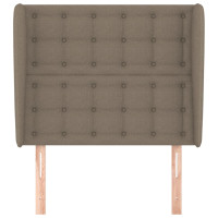 Produktbild för Sänggavel med kanter taupe 83x23x118/128 cm tyg