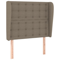 Produktbild för Sänggavel med kanter taupe 93x23x118/128 cm tyg