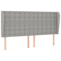 Produktbild för Sänggavel med kanter ljusgrå 183x23x118/128 cm tyg