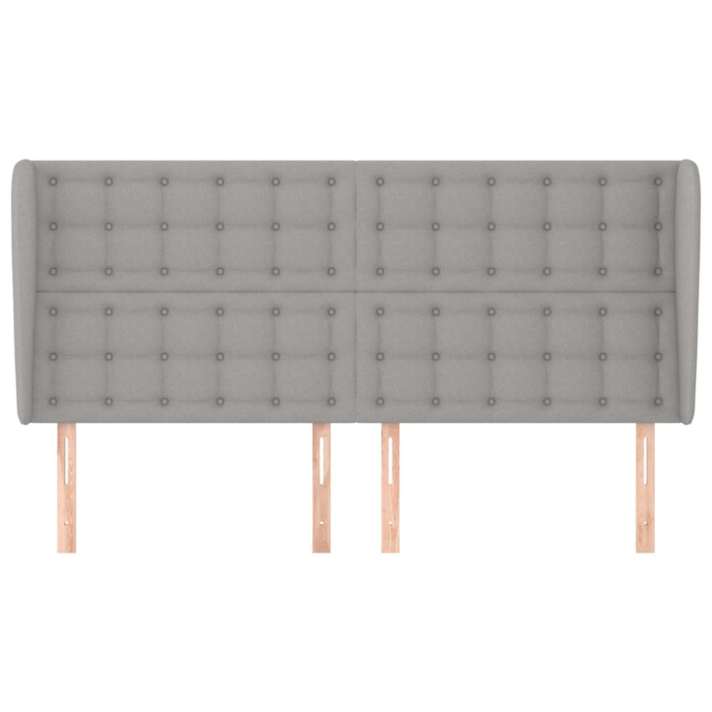 Produktbild för Sänggavel med kanter ljusgrå 183x23x118/128 cm tyg