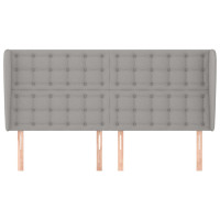 Produktbild för Sänggavel med kanter ljusgrå 183x23x118/128 cm tyg