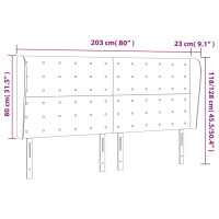 Produktbild för Sänggavel med kanter svart 203x23x118/128 cm tyg