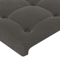 Produktbild för Sänggavel med kanter mörkgrå 163x23x118/128 cm sammet