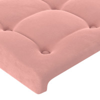 Produktbild för Sänggavel med kanter rosa 203x23x118/128 cm sammet