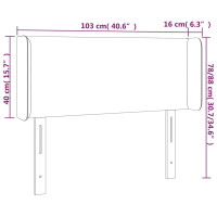 Produktbild för Sänggavel med kanter mörkgrå 103x16x78/88 cm tyg