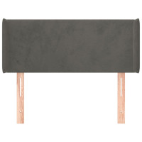 Produktbild för Sänggavel med kanter mörkgrå 83x16x78/88 cm sammet