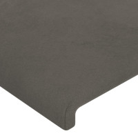 Produktbild för Sänggavel med kanter mörkgrå 147x16x78/88 cm sammet
