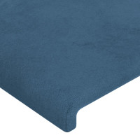 Produktbild för Sänggavel med kanter mörkblå 147x16x78/88 cm sammet