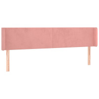 Produktbild för Sänggavel med kanter rosa 183x16x78/88 cm sammet