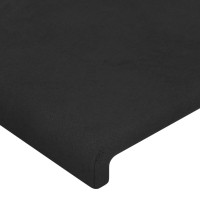 Produktbild för Sänggavel med kanter svart 203x16x78/88 cm sammet