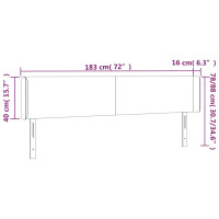 Produktbild för Sänggavel med kanter grå 183x16x78/88 cm konstläder