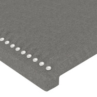 Miniatyr av produktbild för Sänggavel med kanter mörkgrå 103x16x78/88 cm tyg