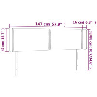 Produktbild för Sänggavel med kanter ljusgrå 147x16x78/88 cm tyg