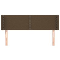 Produktbild för Sänggavel med kanter mörkbrun 147x16x78/88 cm tyg