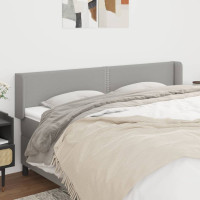 Produktbild för Sänggavel med kanter ljusgrå 163x16x78/88 cm tyg