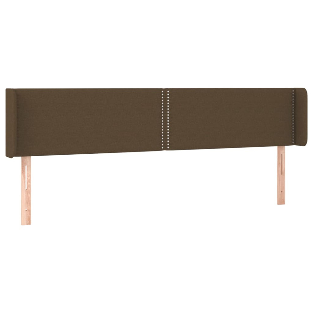 Produktbild för Sänggavel med kanter mörkbrun 183x16x78/88 cm tyg