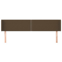 Produktbild för Sänggavel med kanter mörkbrun 183x16x78/88 cm tyg