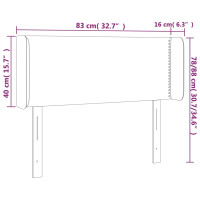 Produktbild för Sänggavel med kanter rosa 83x16x78/88 cm sammet