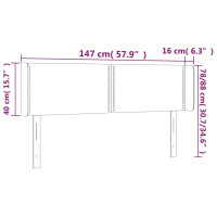 Produktbild för Sänggavel med kanter rosa 147x16x78/88 cm sammet