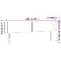 Produktbild för Sänggavel med kanter mörkblå 183x16x78/88 cm sammet