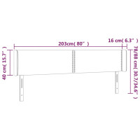 Produktbild för Sänggavel med kanter mörkblå 203x16x78/88 cm sammet