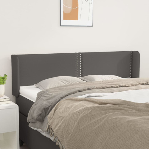 vidaXL Sänggavel med kanter grå 147x16x78/88 cm konstläder