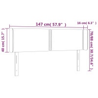 Miniatyr av produktbild för Sänggavel med kanter grå 147x16x78/88 cm konstläder