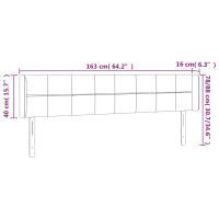 Produktbild för Sänggavel med kanter mörkgrå 163x16x78/88 cm sammet