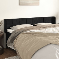 Produktbild för Sänggavel med kanter svart 183x16x78/88 cm sammet