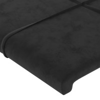 Produktbild för Sänggavel med kanter svart 183x16x78/88 cm sammet
