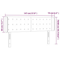 Produktbild för Sänggavel med kanter grå 147x16x78/88 cm konstläder