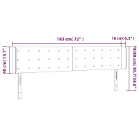 Produktbild för Sänggavel med kanter svart 183x16x78/88 cm konstläder